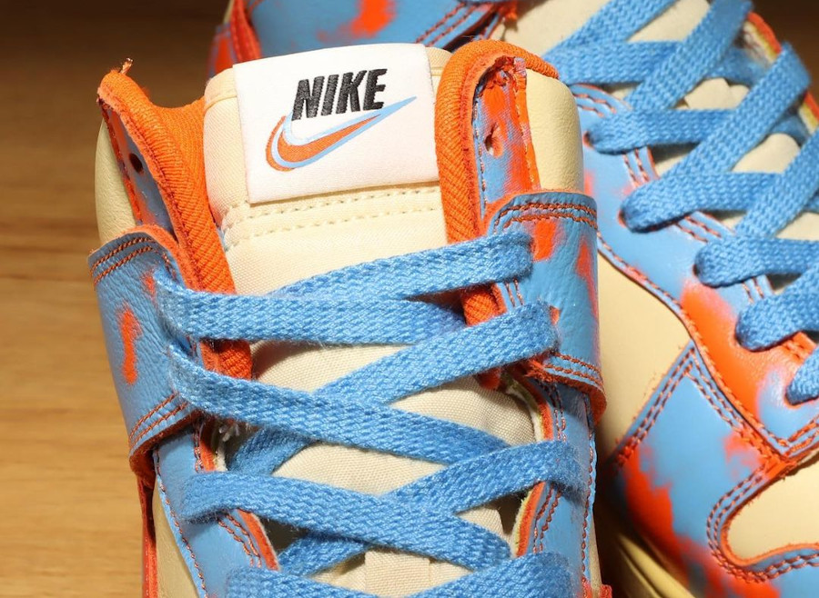 Nike Dunk Hi 85 beige bleu ciel et orange (2)