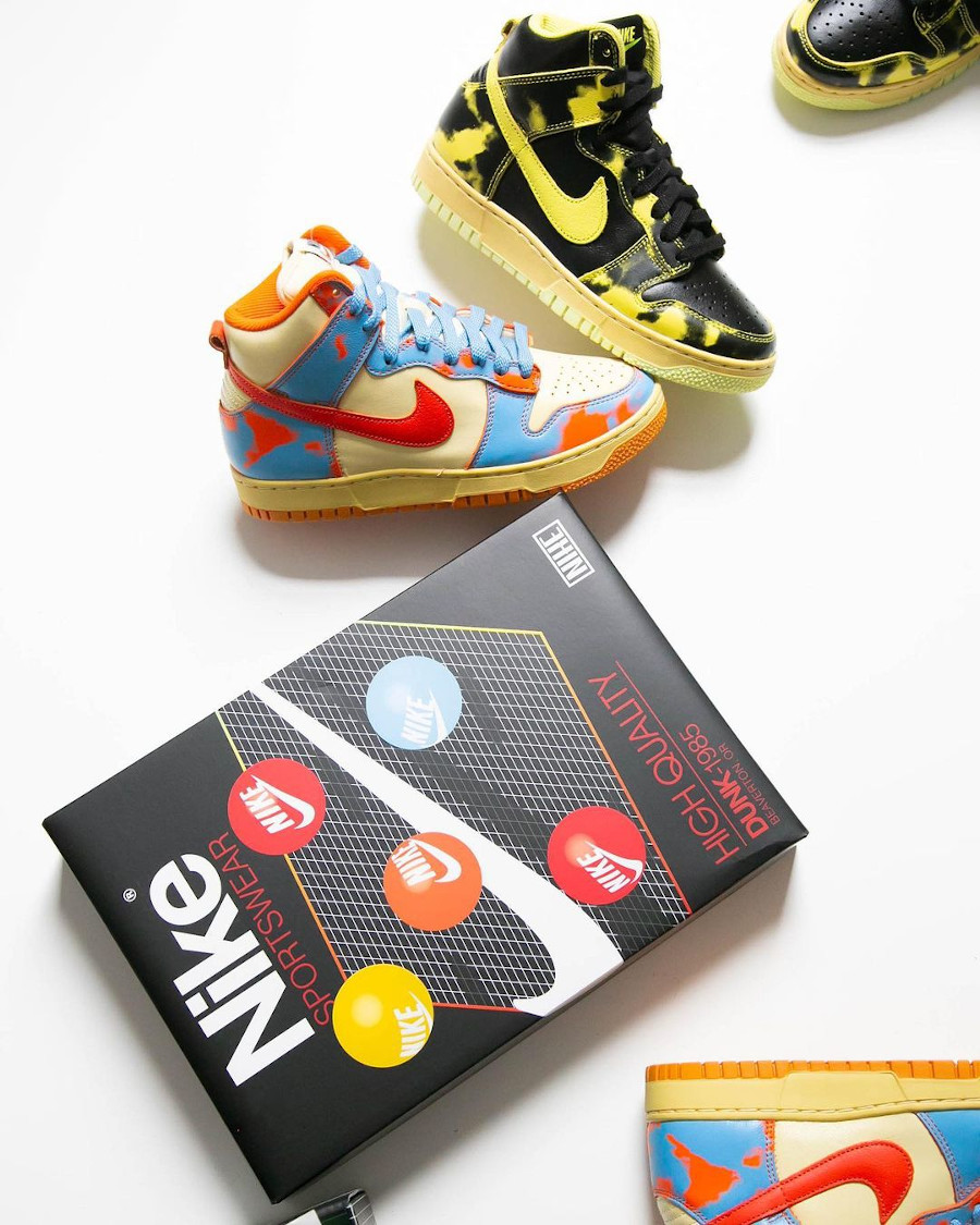 Nike Wmns Dunk High 1985 'Acid Wash' Orange & Yellow