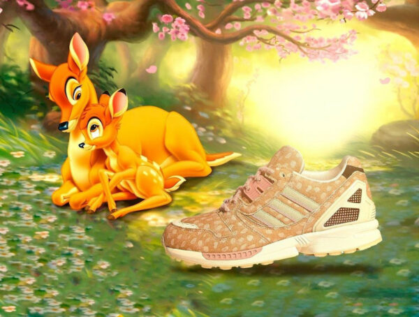 Adidas ZX 8000 x Disney Bambi marron et rose 600x454