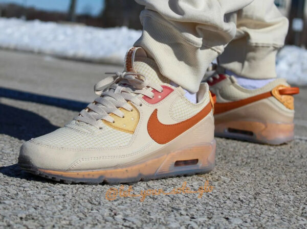 Nike AM90 Terrascape Fuel Orange Hot Curry on feet