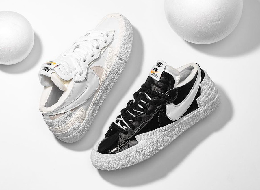 sacai NIKE BLAZERLOW WHITE PATENTLEATHER