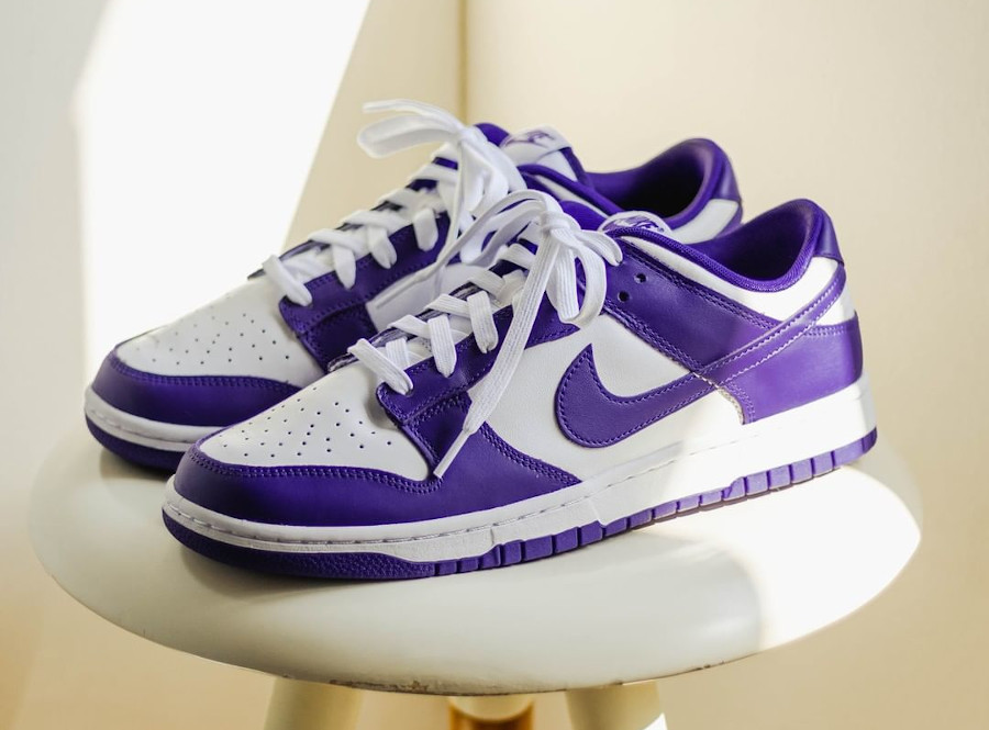 Nike Dunk Low blanche et violet (1)