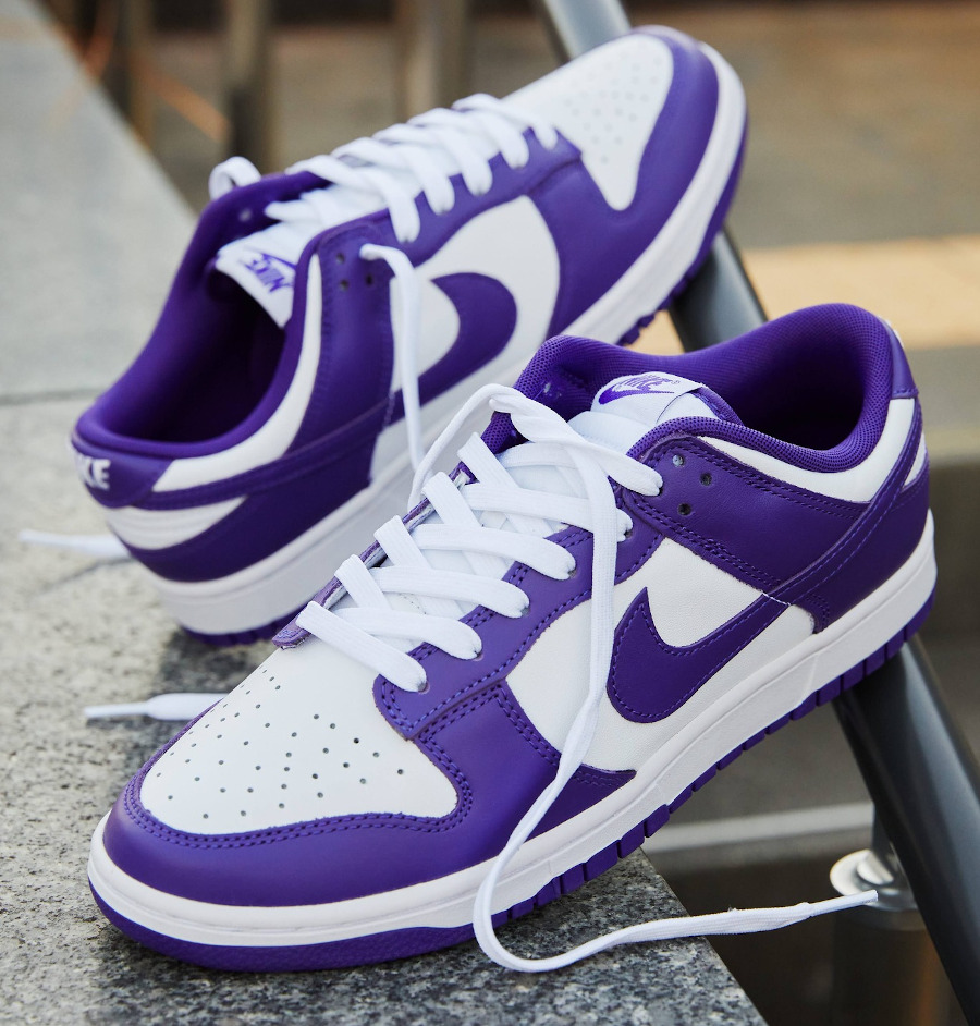 Nike Dunk Low blanche et violet (4)