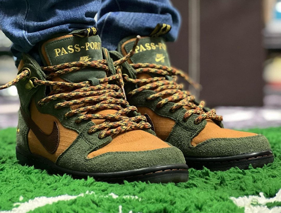 Nike SB Dunk High Pro x Pass~Port Workboot (verte jaune) DO6119-300