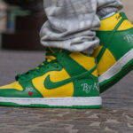 Nike flag SB Dunk High Pro x Supreme Brazil verte et jaune DN3741 700 150x150