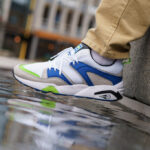 Puma bano BOF blanche grise bleue et vert fluo (6)