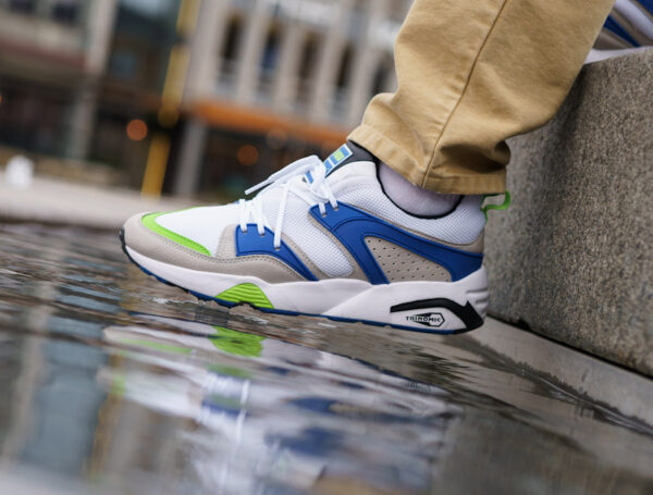 Puma BOF blanche grise bleue et vert fluo (6)