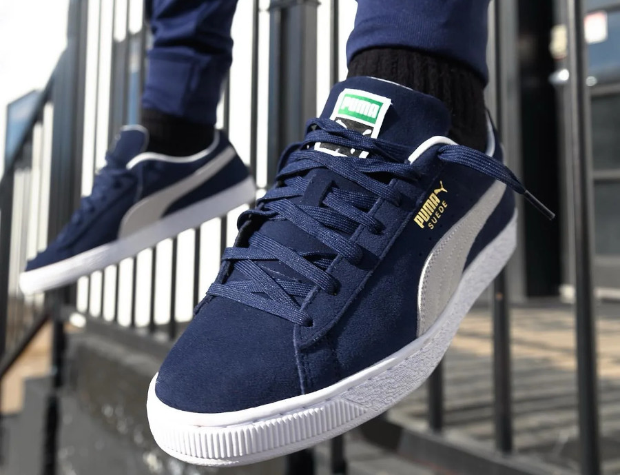 Puma Marble Suede XXI bleu marine pas cher 374915-04