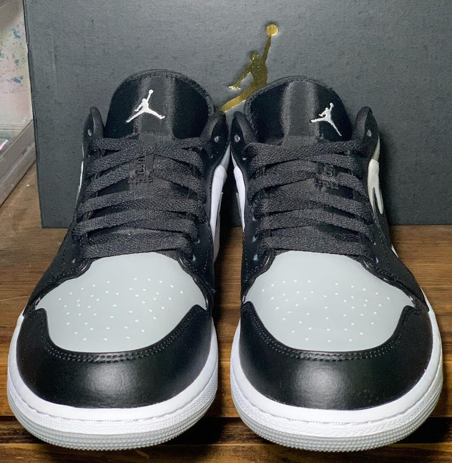 Air Jordan 1 Low partie avant grise et noire (3)