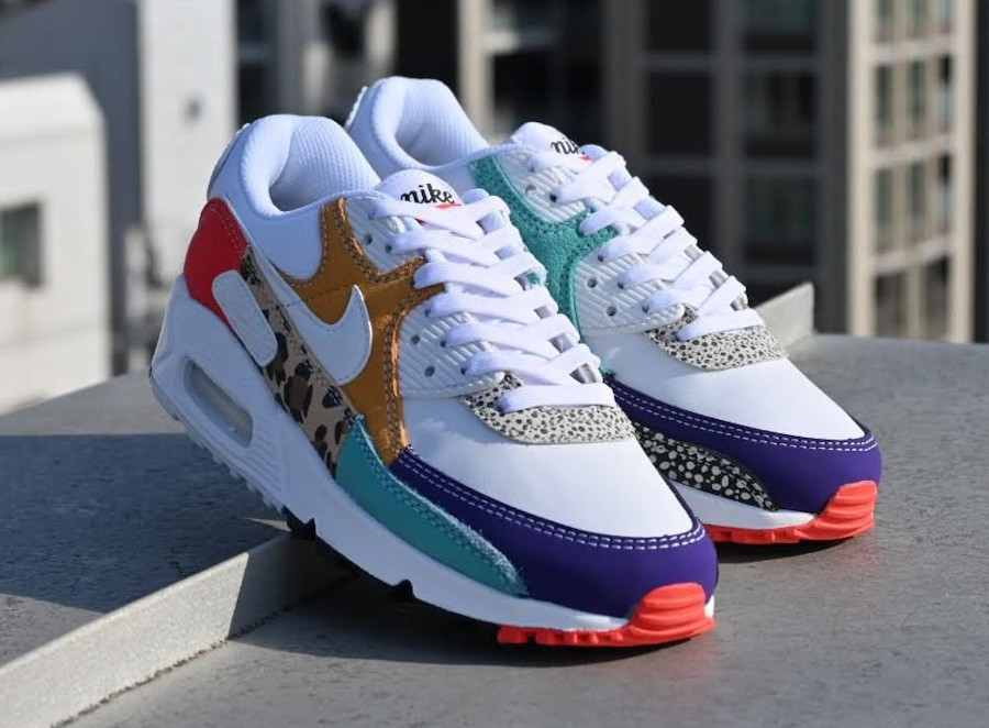 Nike Air Max 90 White Light Curry Habanero Red (1)