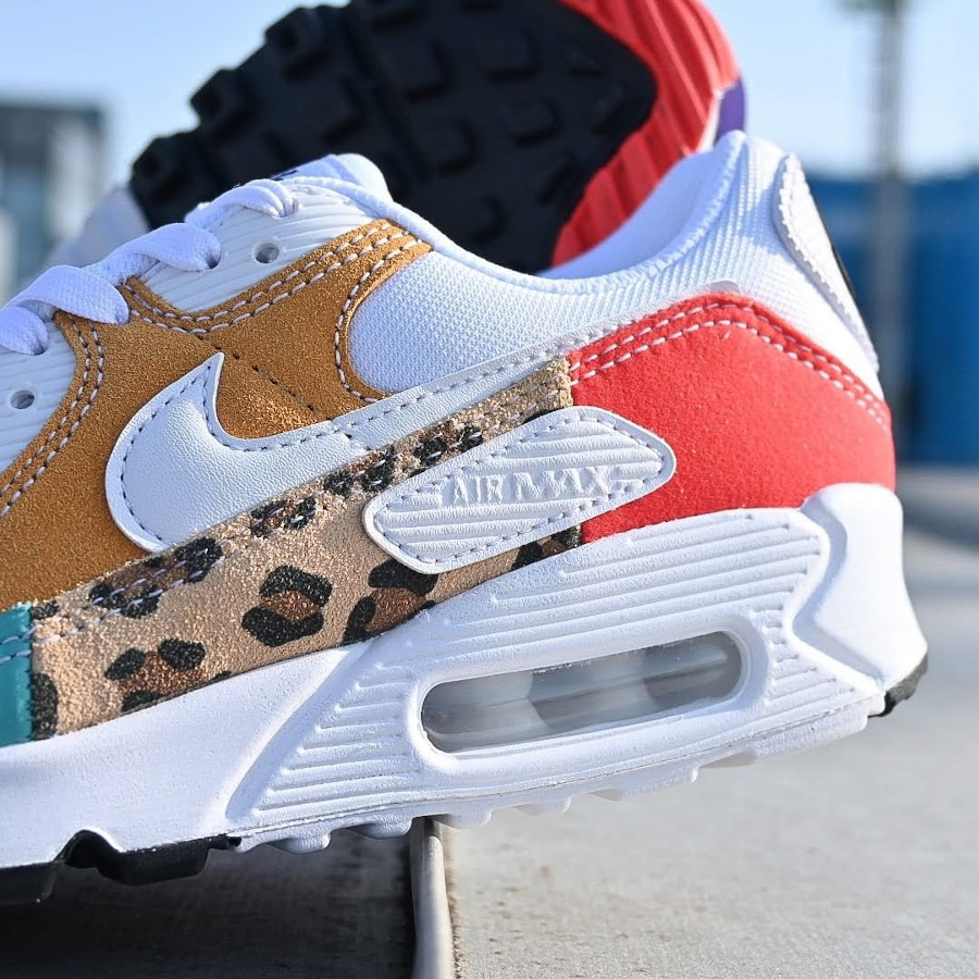 Nike Air Max 90 White Light Curry Habanero Red (4)