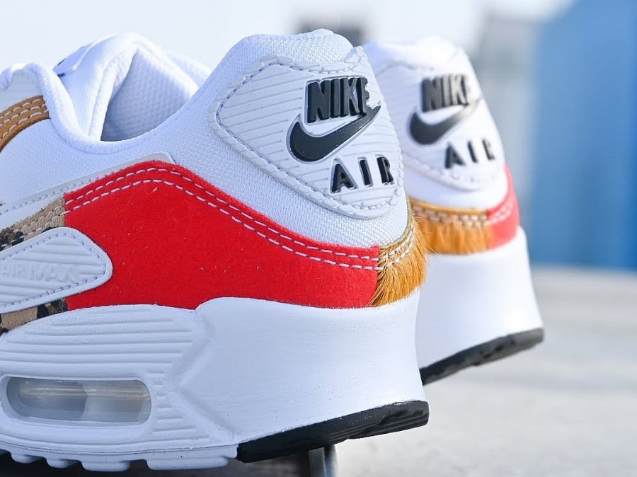 Nike Air Max 90 White Light Curry Habanero Red (5)