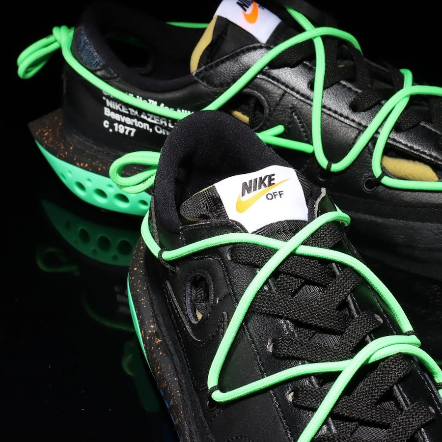 Nike Blazer Low OW 77 noire et vert fluo DH7863-100 (1)