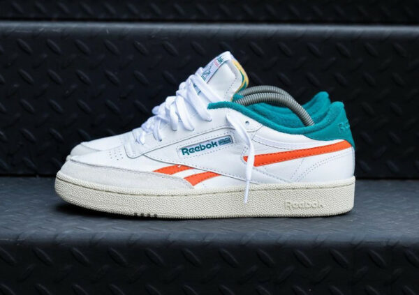 Reebok Club C Revenge White Orange Teal Miami Dolphins GX0385