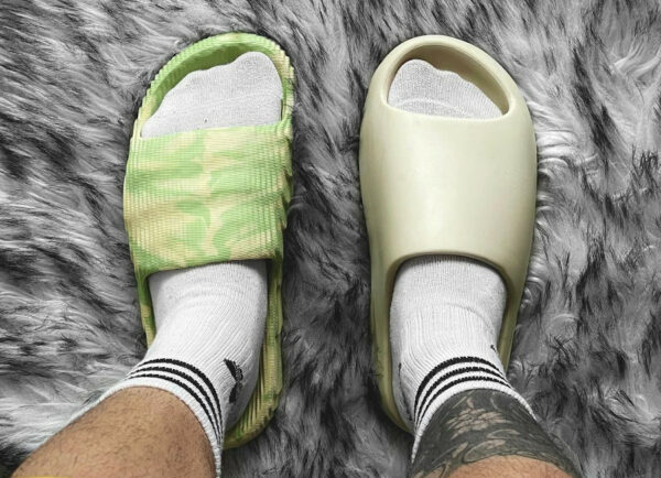 Claquettes Adidas Adilette 22 Yeezy Slides Lime Desert Sand GY1597