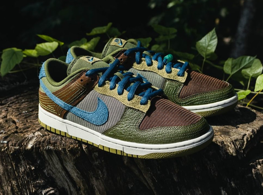 Nike Dunk Low PRM marron verte et bleue (2)