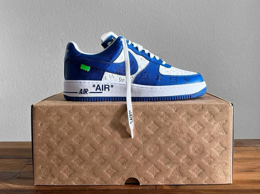 LV x Nike Air Force 1 Low blanche et bleue