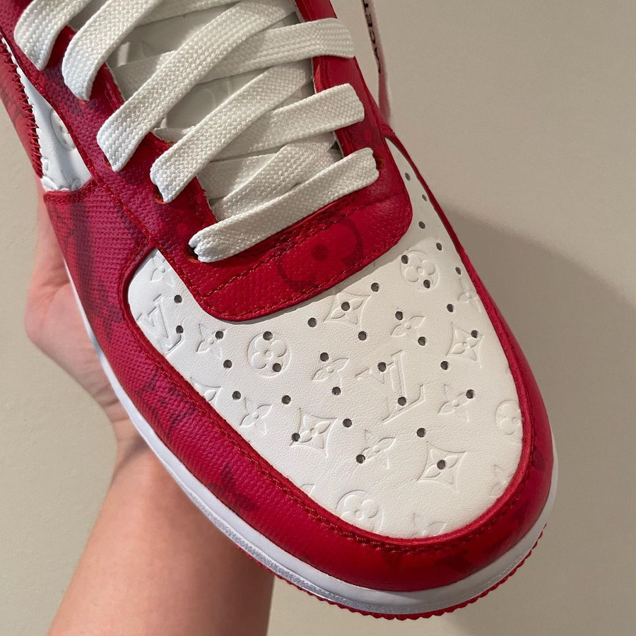 LV x Nike Air Force 1 Low blanche et rouge (1)