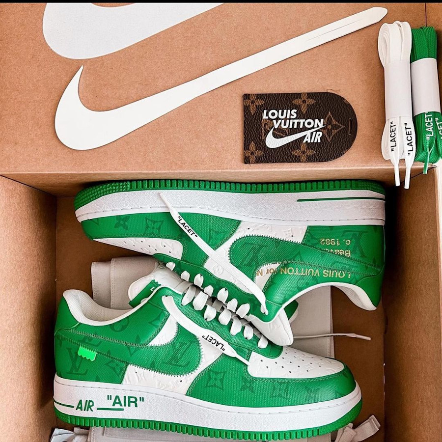 LV x Nike Air Force 1 Low blanche et verte (0)