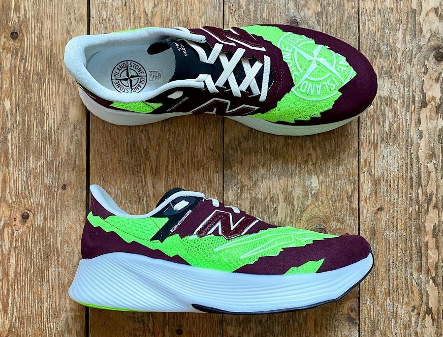 New Balance FuelCell RC Elitev2 bordeaux et vert fluo (5)