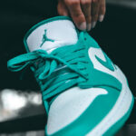 Air Jordan 1 Low blanche et vert turquoise 2022 (4)