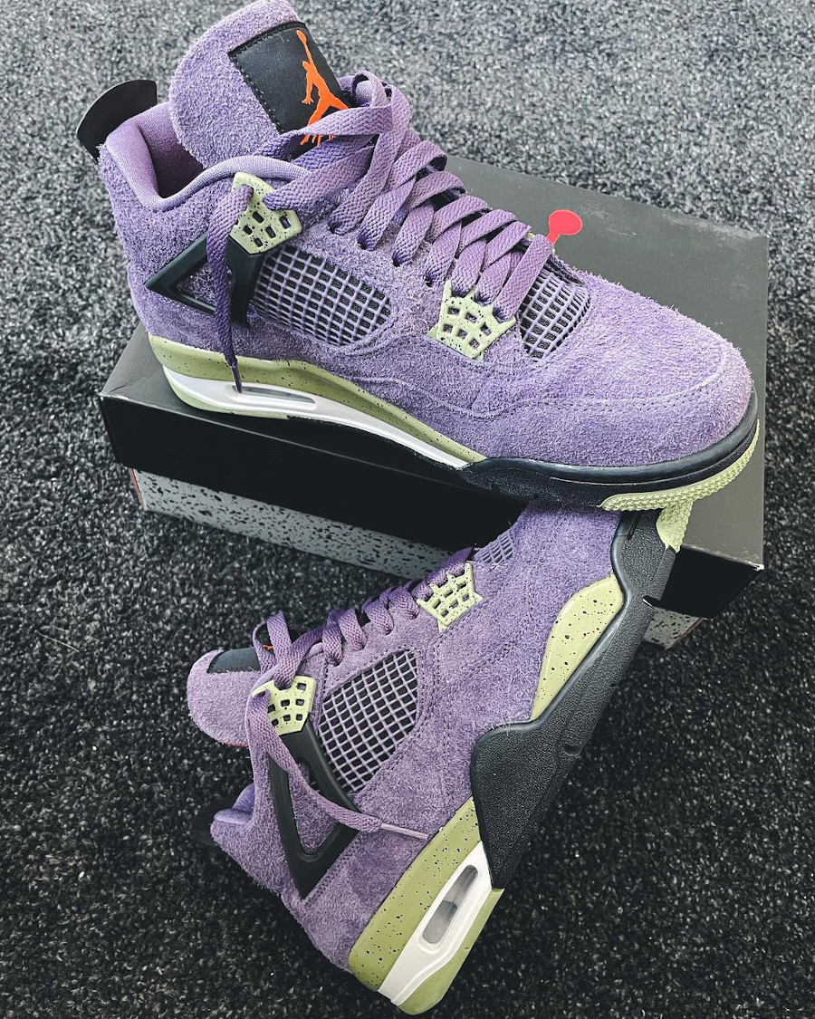 Air Jordan 4 fille en daim duveteux violet (2)