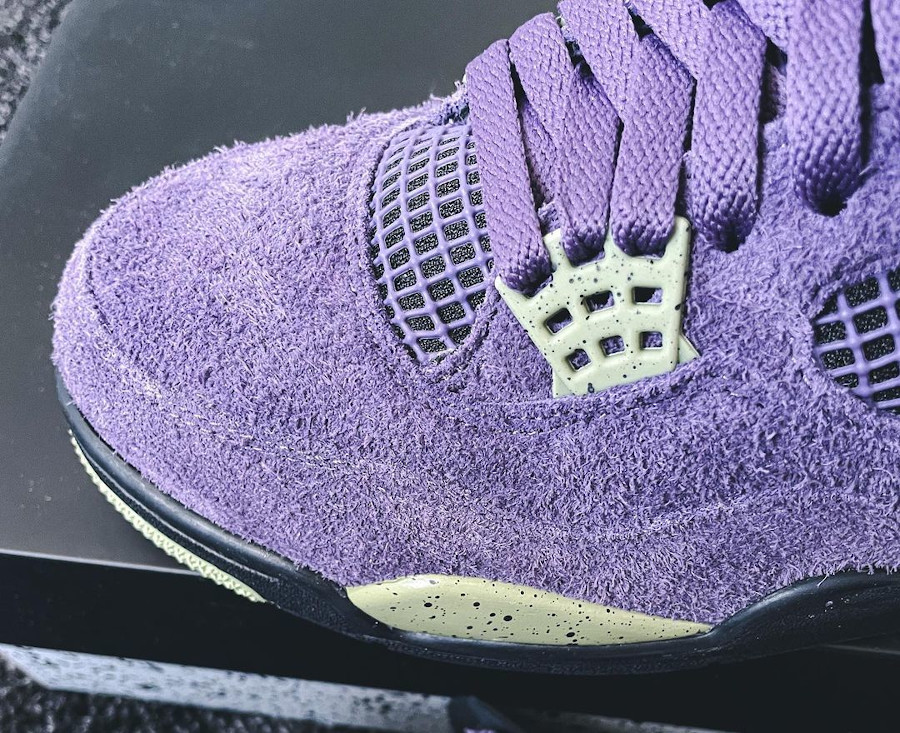 Air Jordan 4 fille en daim duveteux violet (5)