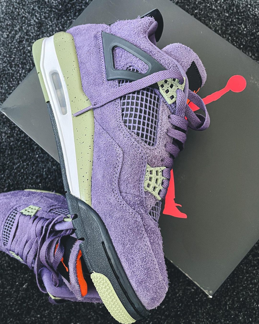 Air Jordan 4 fille en daim duveteux violet (6)