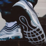 Nike Air Max 97 gris argent bleu turquoise on feet couv 150x150