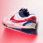 Nike Cortez Sacai blanche bleue et rouge (6)