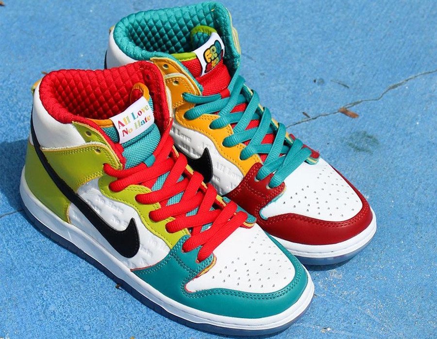 Nike Dunk High Pro SB Mismatched rainbow (1)