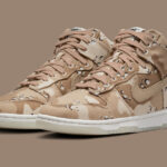 Nike Dunk High en toile militaire beige et marron (2)