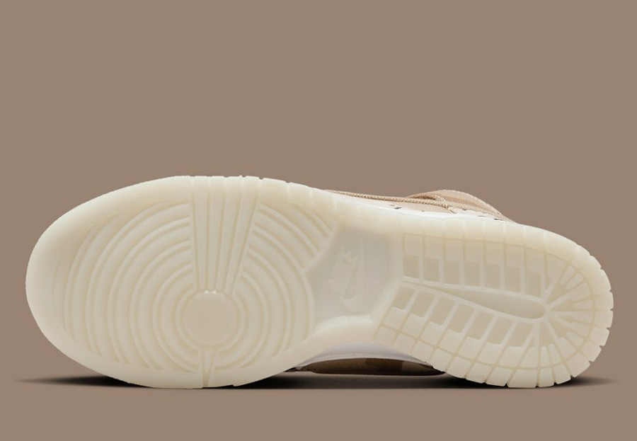 Nike-Dunk-High-en-toile-militaire-beige-et-marron-4
