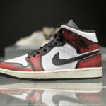 Air Jordan 1 Mid usée Black Sail Infrared 23 (1)