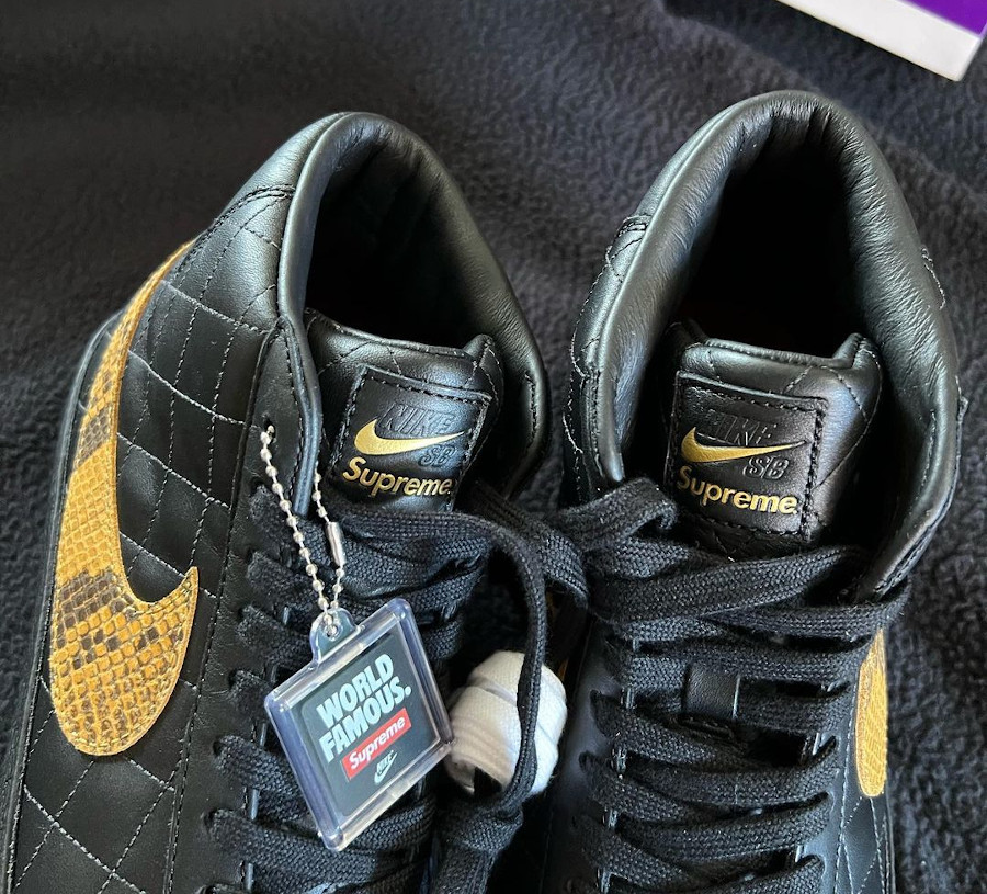 Nike Blazer Zoom Supremeny en cuir matelassé noir (1)