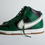 Nike Dunk Hi verte et noire virgule en tissu eponge 5 150x150