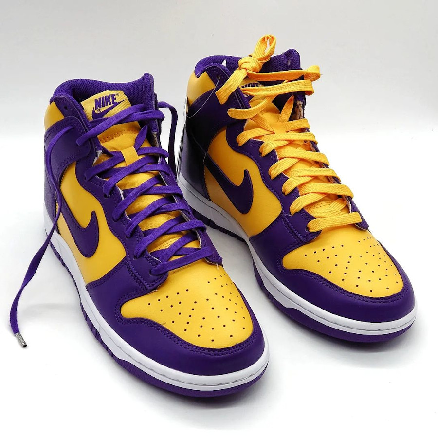 Nike Dunk Montante violet et jaune doré (3)