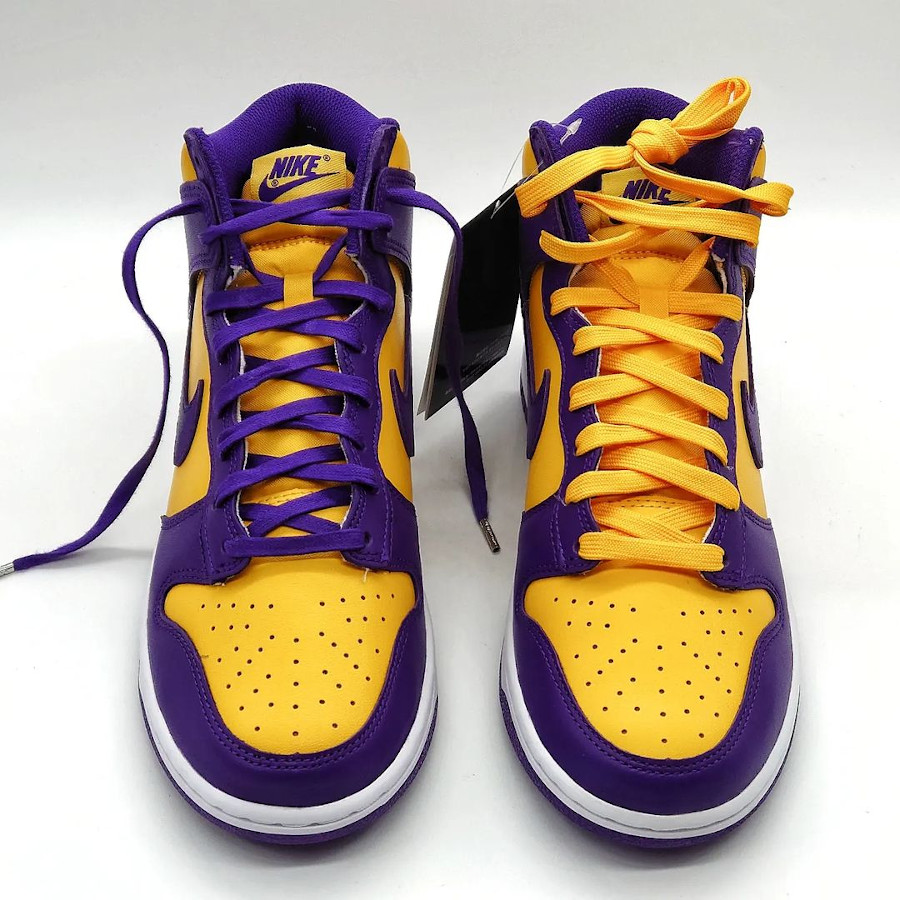 Nike Dunk Montante violet et jaune doré (4)