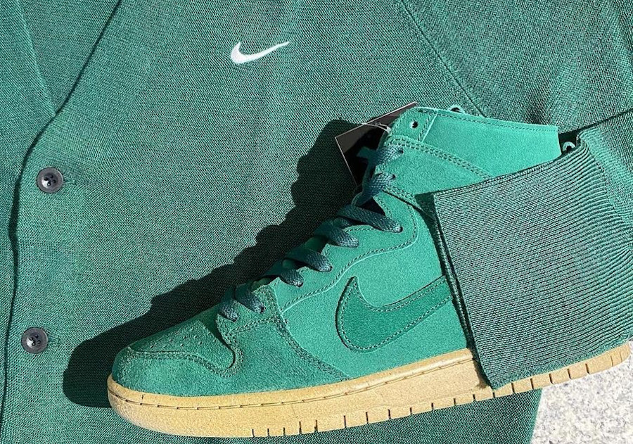 Nike Dunk High SB déstructurée verte (1)