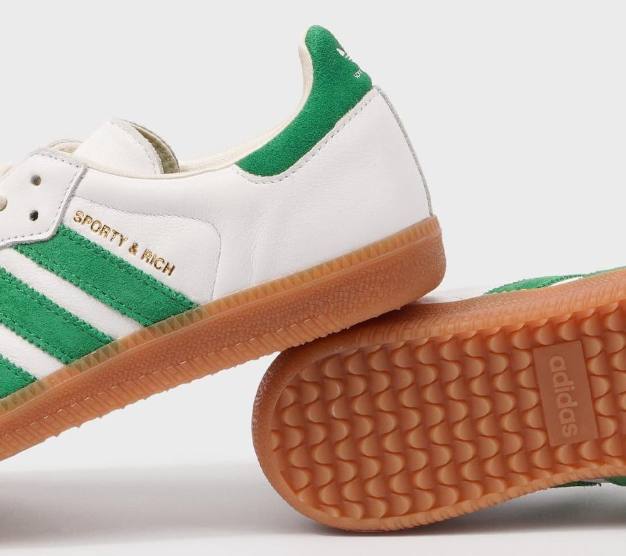 Adidas Samba blanche et verte HQ6075 (1)