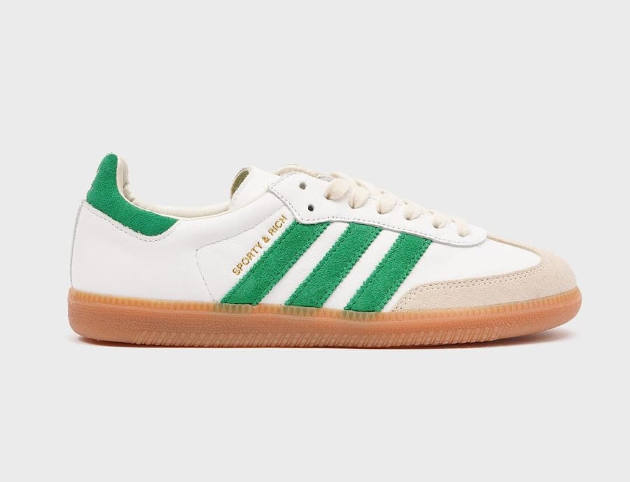 Adidas Samba blanche et verte HQ6075 (2)
