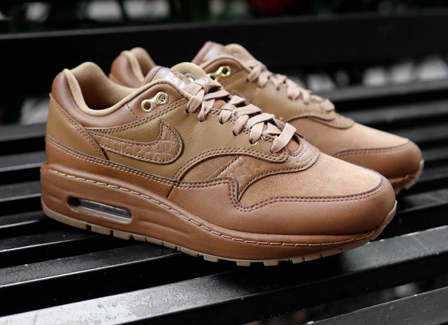 Nike Air Max 1 LX en cuir marron noisette (4)