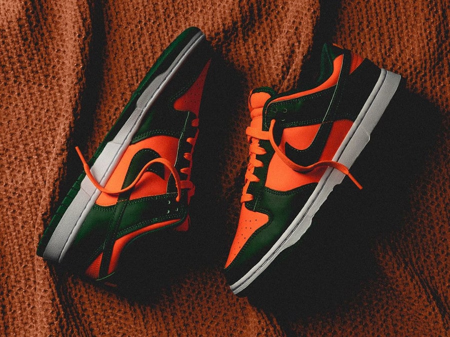 Nike Dunk Low orange et verte (1)