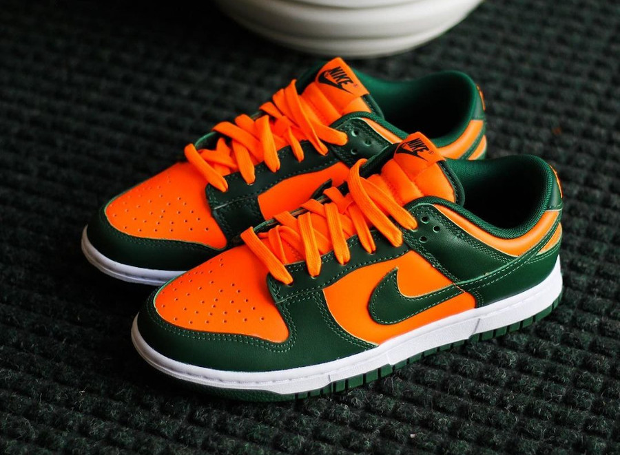 Nike Dunk Low orange et verte (2)