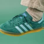 Adidas Gazelle Indoor en suède vert sapin (5)