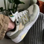 New Balance Men's FuelCell Propel v3 in Black Textile vert olive jaune et beige (4)