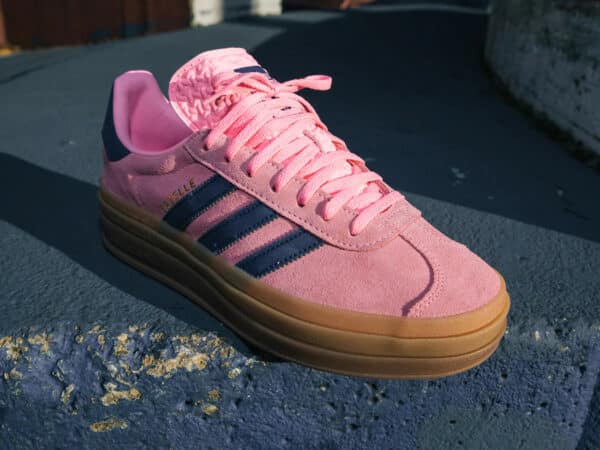 Adidas Gazelle grosse semelle (daim rose) (2)