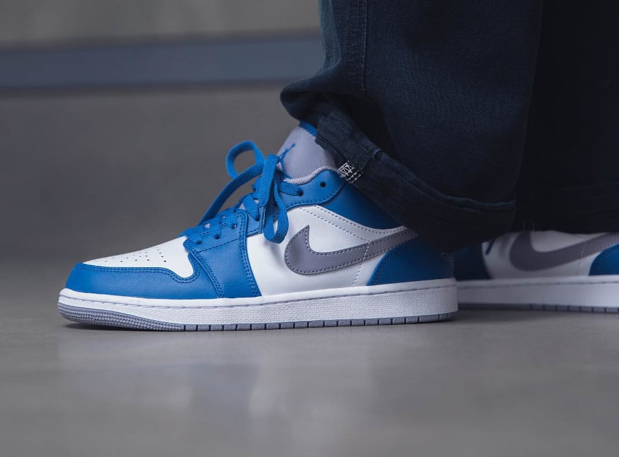 Air Jordan 1 Low 2023 blanche grise et bleu (6)