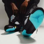 buy the Air Trainers Jordan 12 shoes here noire et bleu turquoise (5)