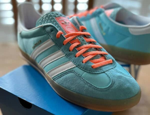 Adidas Gazelle Indoor 2023 bleu turquoise et orange (6)